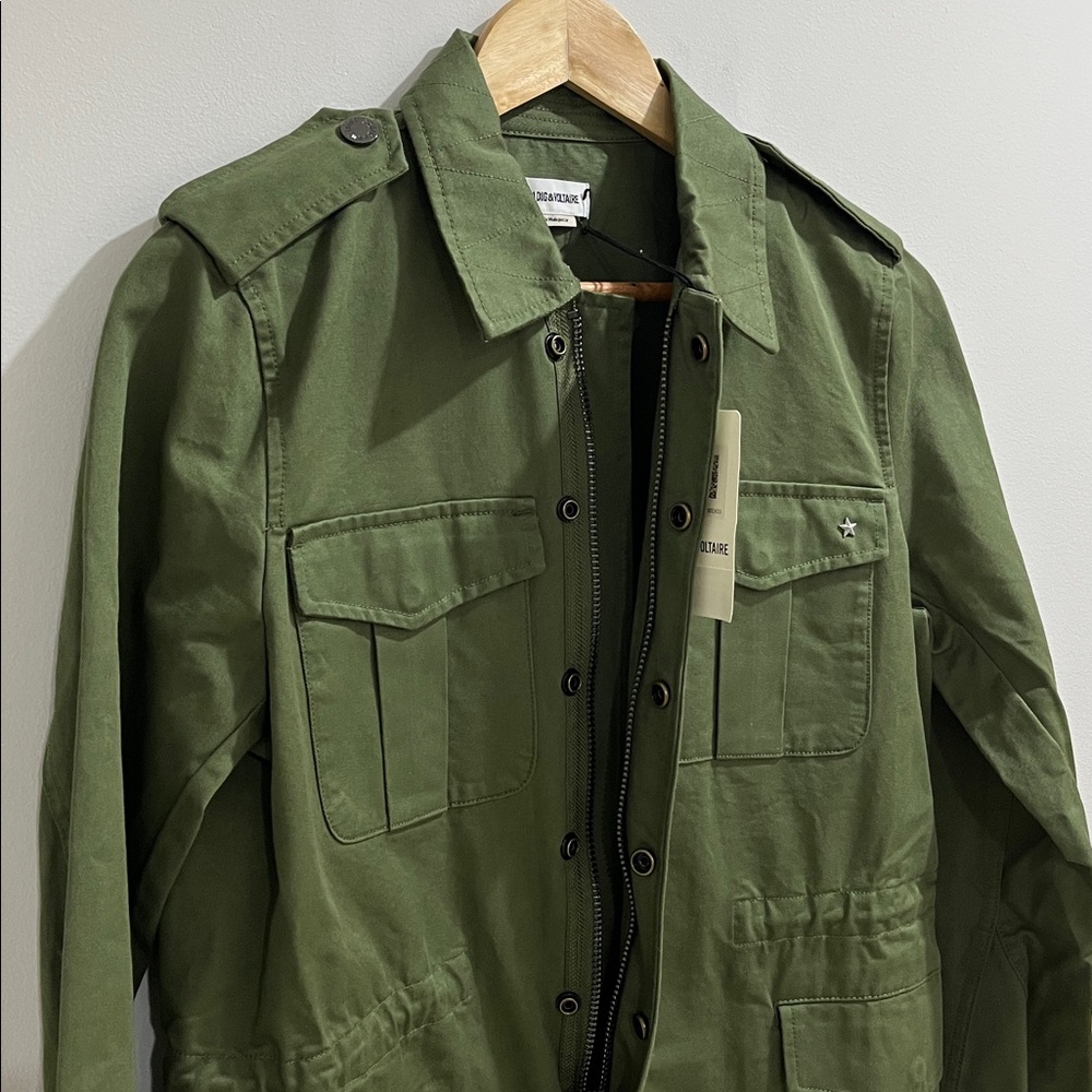 NWT Zadig & Voltaire Women’s Jacket S Military Utility Coat Kayak Amour Cotton